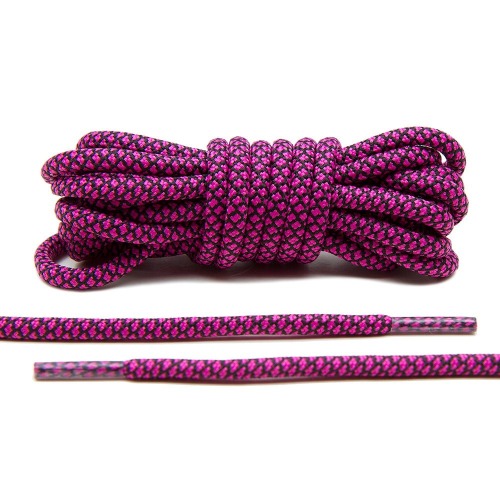 HOT PINK/BLACK ROPE LACES [R21]