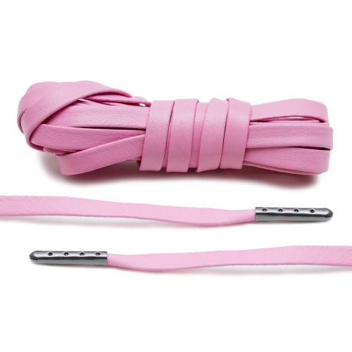 Pink Luxury Leather Laces - Gunmetal Plated [L29]