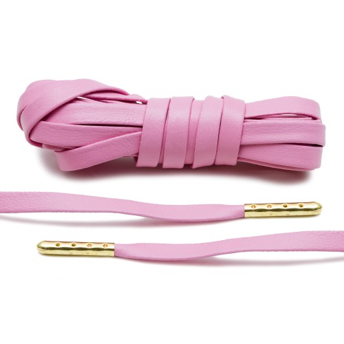 Pink Luxury Leather Laces - Gold Plated [L28]