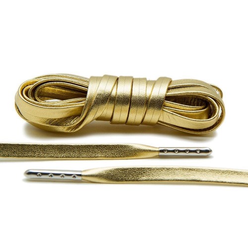 GOLD LUXURY LEATHER LACES - SILVER PLATED [L09]
