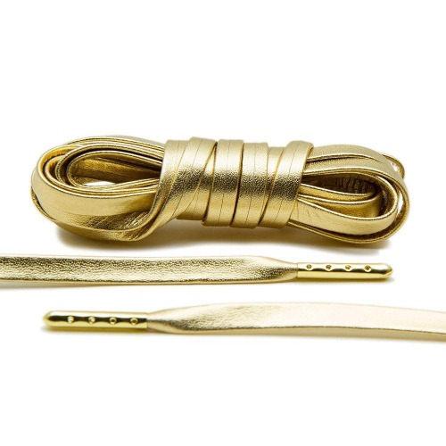 GOLD LUXURY LEATHER LACES - GOLD PLATED [L07]