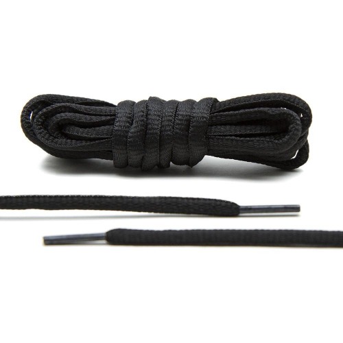 BLACK - THIN OVAL LACES [T01]