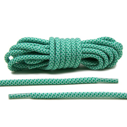 GREEN/WHITE ROPE LACES [R16]